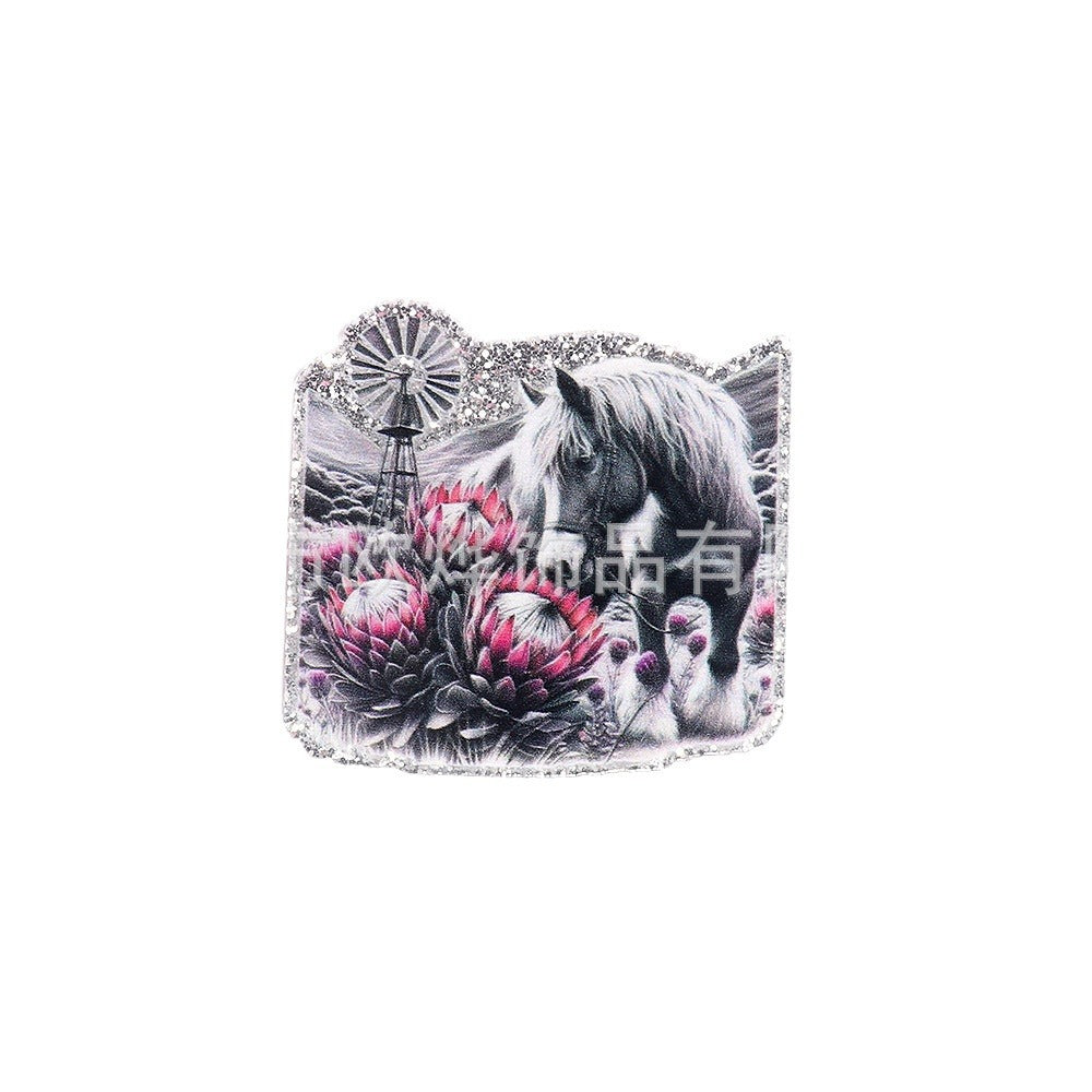 Wholesale  10pcs  New loose powder cartoon cute calf pony bag accessories acrylic cute DIY patch accessories